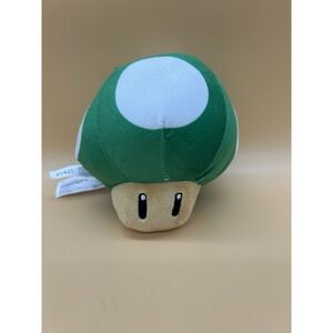 Super Mario Bros Brothers Green 1-Up Mushroom Stuffed Plush 5" Nintendo